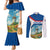Netherlands Couples Matching Mermaid Dress and Long Sleeve Button Shirt Dutch Windmill and Tulip Field Landscape in National Flag Colors - Wonder Print Shop