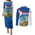 Netherlands Couples Matching Puletasi and Long Sleeve Button Shirt Dutch Windmill and Tulip Field Landscape in National Flag Colors - Wonder Print Shop