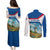 Netherlands Couples Matching Puletasi and Long Sleeve Button Shirt Dutch Windmill and Tulip Field Landscape in National Flag Colors - Wonder Print Shop