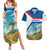 Netherlands Couples Matching Summer Maxi Dress and Hawaiian Shirt Dutch Windmill and Tulip Field Landscape in National Flag Colors - Wonder Print Shop