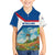 Netherlands Kid Hawaiian Shirt Dutch Windmill and Tulip Field Landscape in National Flag Colors - Wonder Print Shop