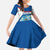 Netherlands Kid Short Sleeve Dress Dutch Windmill and Tulip Field Landscape in National Flag Colors - Wonder Print Shop