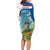 Netherlands Long Sleeve Bodycon Dress Dutch Windmill and Tulip Field Landscape in National Flag Colors - Wonder Print Shop