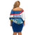 Netherlands Off Shoulder Short Dress Dutch Windmill and Tulip Field Landscape in National Flag Colors - Wonder Print Shop