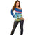 Netherlands Off Shoulder Sweater Dutch Windmill and Tulip Field Landscape in National Flag Colors - Wonder Print Shop