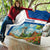Netherlands Quilt Dutch Windmill and Tulip Field Landscape in National Flag Colors - Wonder Print Shop