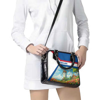 Netherlands Shoulder Handbag Dutch Windmill and Tulip Field Landscape in National Flag Colors - Wonder Print Shop