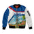 Netherlands Sleeve Zip Bomber Jacket Dutch Windmill and Tulip Field Landscape in National Flag Colors - Wonder Print Shop