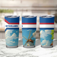 Netherlands Tumbler Cup Dutch Windmill and Tulip Field Landscape in National Flag Colors - Wonder Print Shop