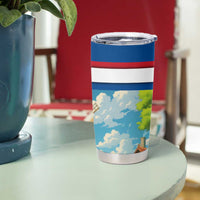 Netherlands Tumbler Cup Dutch Windmill and Tulip Field Landscape in National Flag Colors - Wonder Print Shop