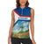 Netherlands Women Sleeveless Polo Shirt Dutch Windmill and Tulip Field Landscape in National Flag Colors - Wonder Print Shop
