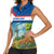 Netherlands Women Sleeveless Polo Shirt Dutch Windmill and Tulip Field Landscape in National Flag Colors - Wonder Print Shop