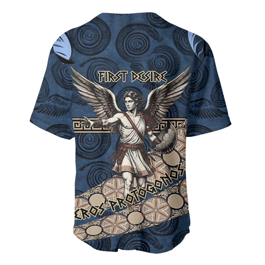 Eros Greek Mythology Protogonos Baseball Jersey Winged Eros Emerging From Cosmic Egg Greek Key