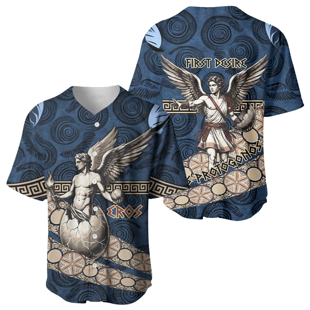 Eros Greek Mythology Protogonos Baseball Jersey Winged Eros Emerging From Cosmic Egg Greek Key