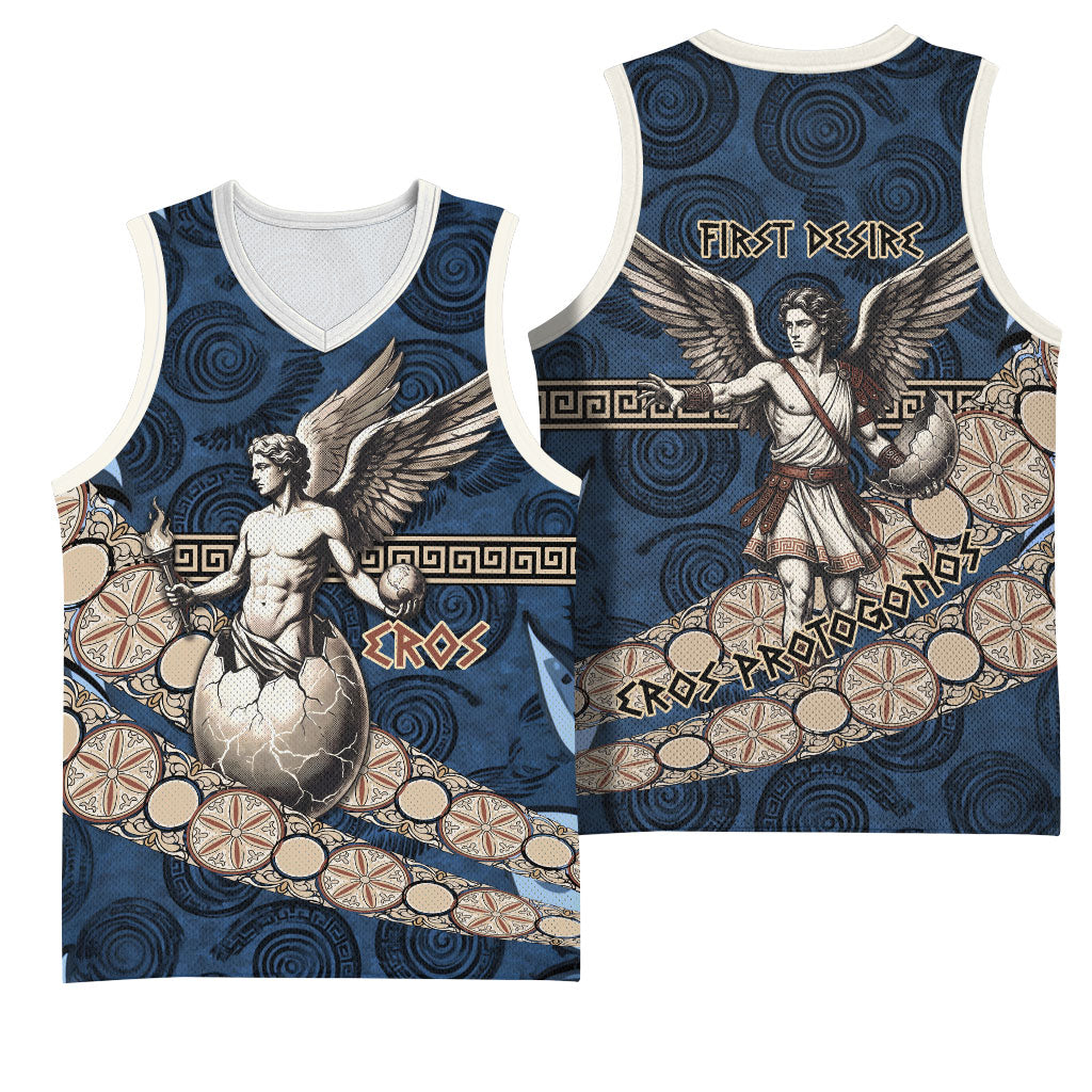 Eros Greek Mythology Protogonos Basketball Jersey Winged Eros Emerging From Cosmic Egg Greek Key