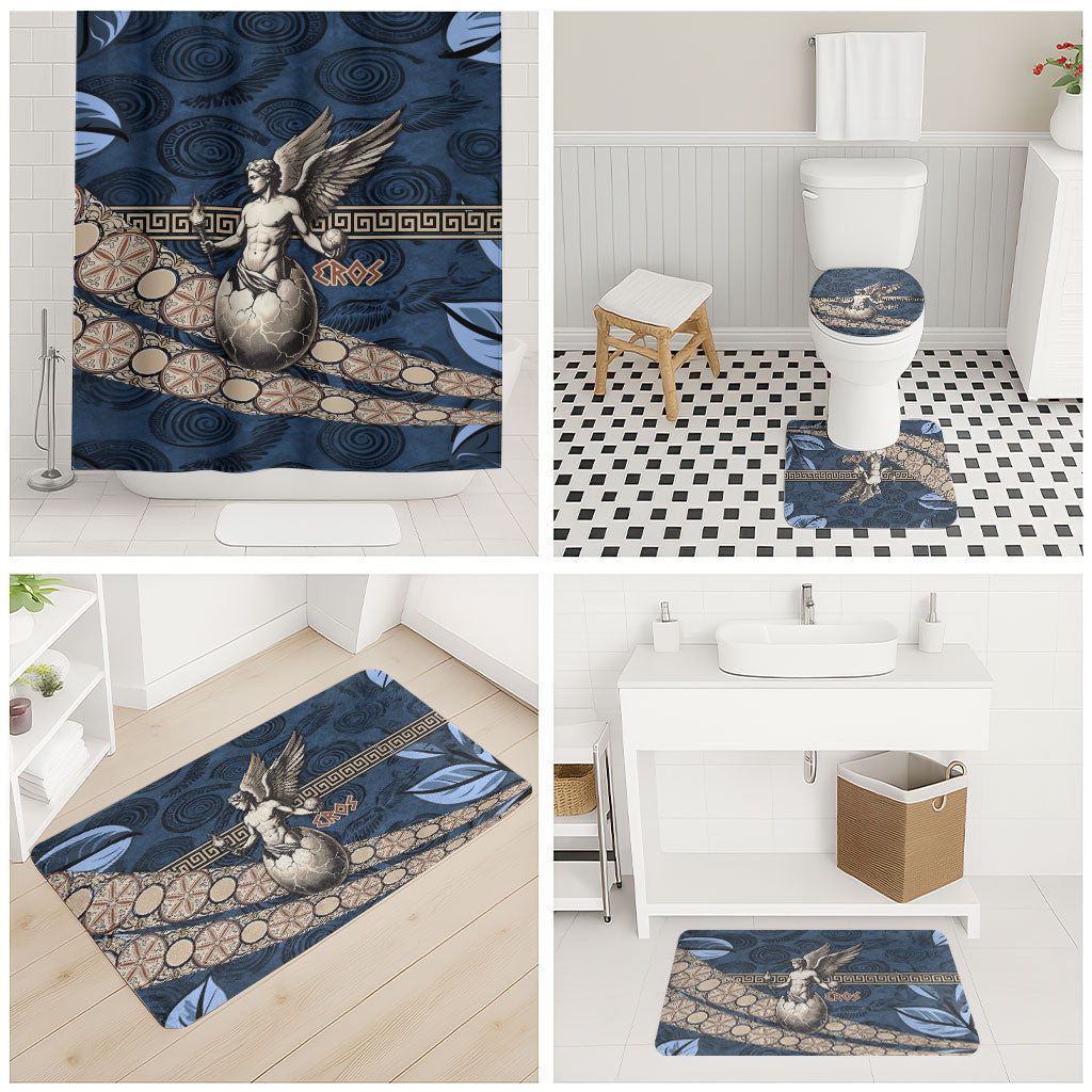 Eros Greek Mythology Protogonos Bathroom Set Winged Eros Emerging From Cosmic Egg Greek Key