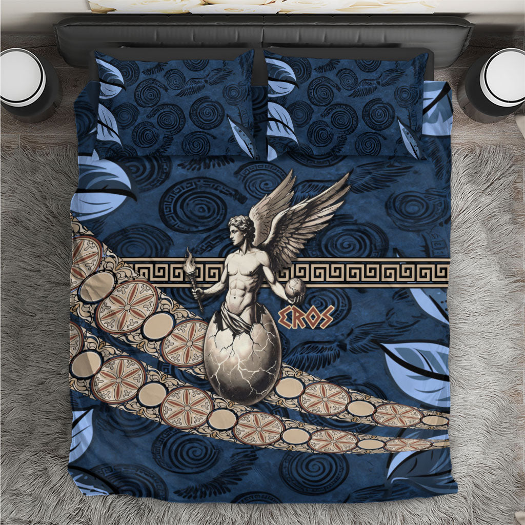 Eros Greek Mythology Protogonos Bedding Set Winged Eros Emerging From Cosmic Egg Greek Key