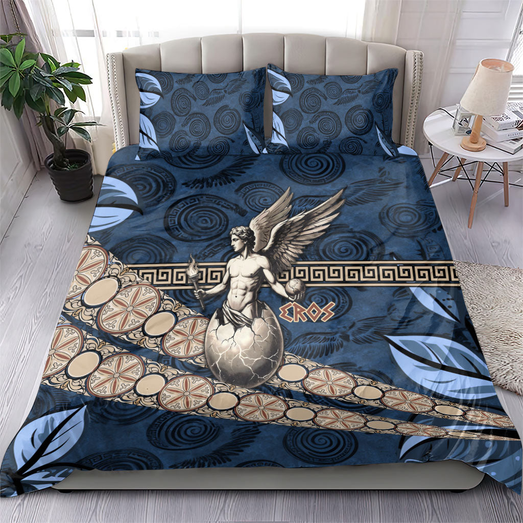 Eros Greek Mythology Protogonos Bedding Set Winged Eros Emerging From Cosmic Egg Greek Key