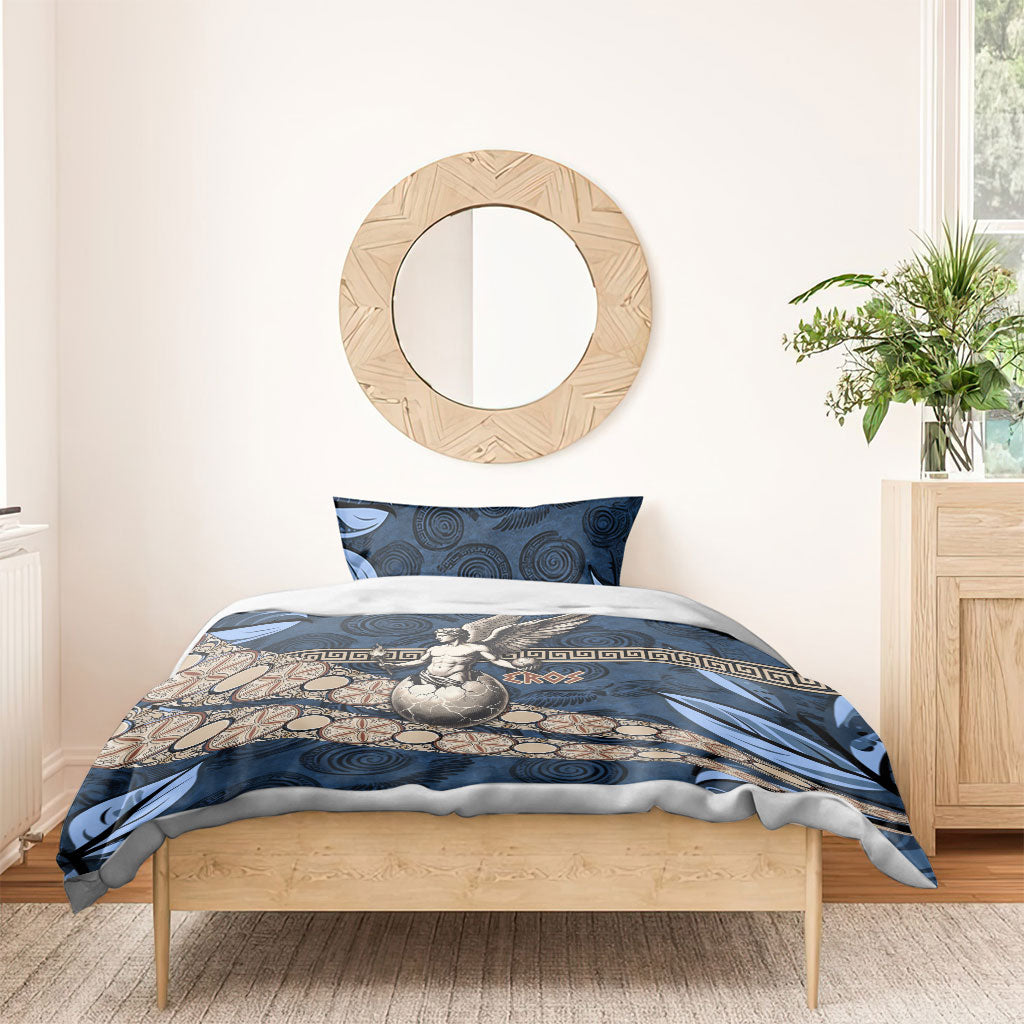 Eros Greek Mythology Protogonos Bedding Set Winged Eros Emerging From Cosmic Egg Greek Key