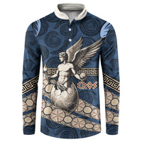 Eros Greek Mythology Protogonos Button Sweatshirt Winged Eros Emerging From Cosmic Egg Greek Key