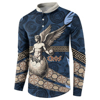 Eros Greek Mythology Protogonos Button Sweatshirt Winged Eros Emerging From Cosmic Egg Greek Key