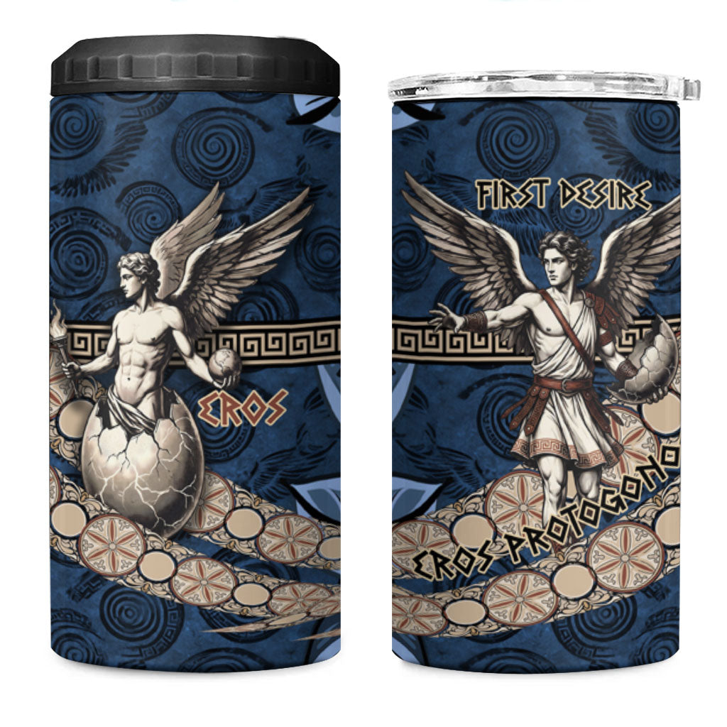 Eros Greek Mythology Protogonos 4 in 1 Can Cooler Tumbler Winged Eros Emerging From Cosmic Egg Greek Key