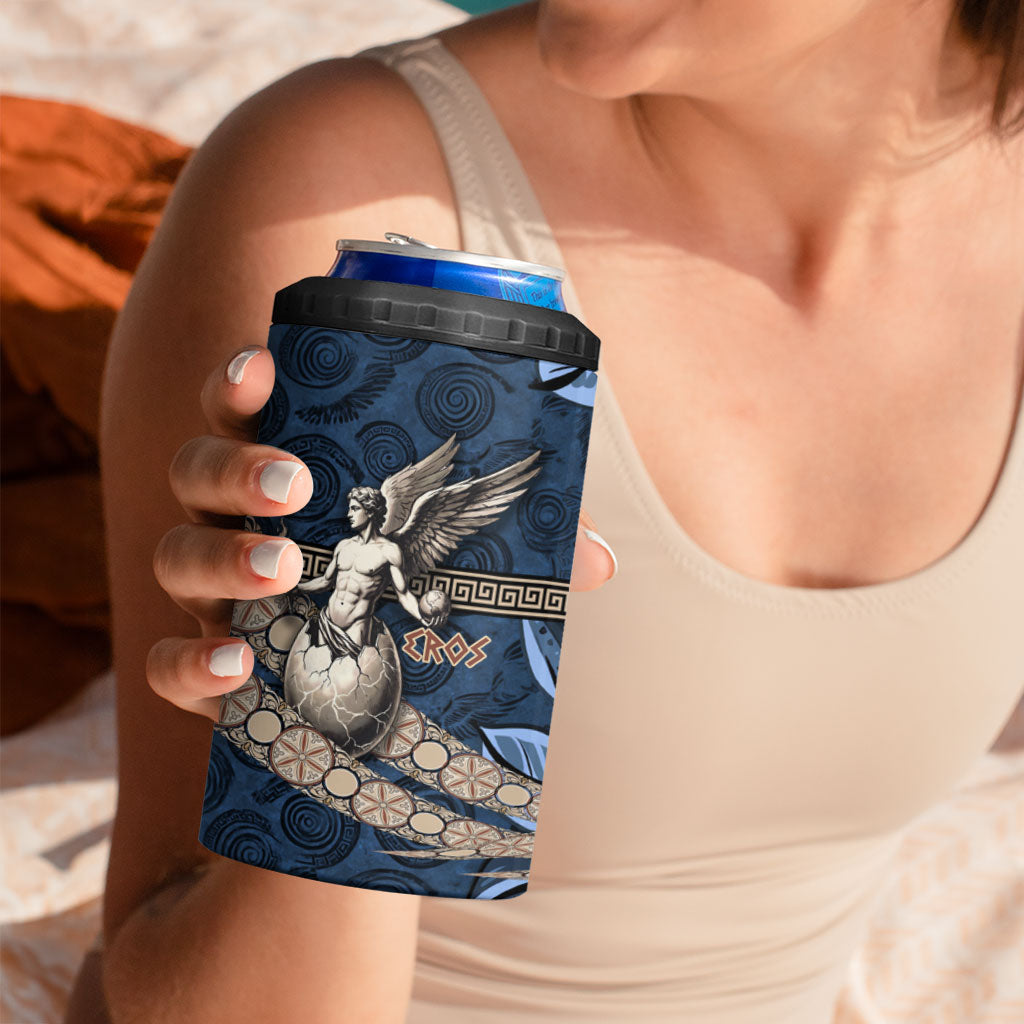 Eros Greek Mythology Protogonos 4 in 1 Can Cooler Tumbler Winged Eros Emerging From Cosmic Egg Greek Key