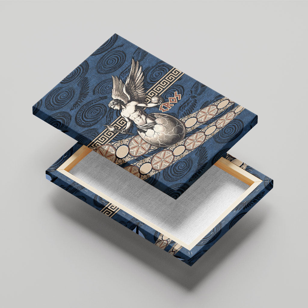 Eros Greek Mythology Protogonos Canvas Wall Art Winged Eros Emerging From Cosmic Egg Greek Key