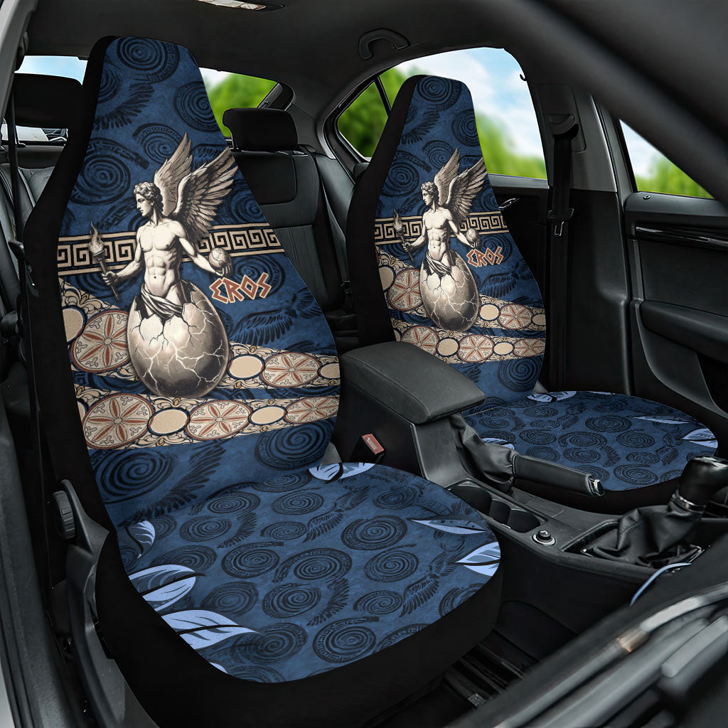Eros Greek Mythology Protogonos Car Seat Cover Winged Eros Emerging From Cosmic Egg Greek Key