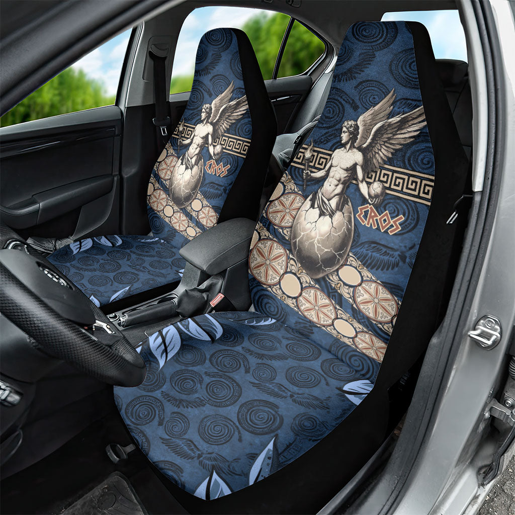 Eros Greek Mythology Protogonos Car Seat Cover Winged Eros Emerging From Cosmic Egg Greek Key