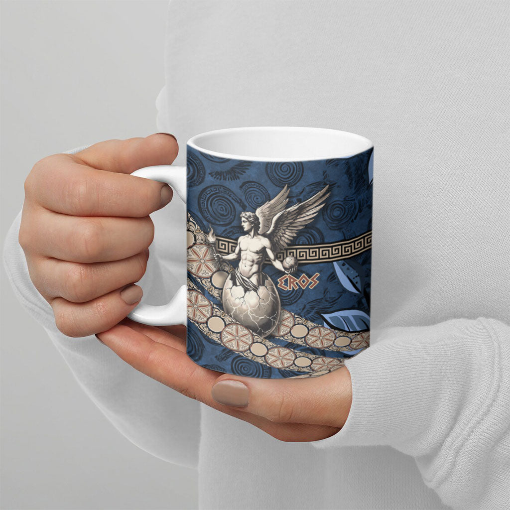 Eros Greek Mythology Protogonos Ceramic Mug Winged Eros Emerging From Cosmic Egg Greek Key