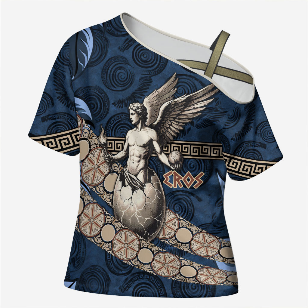 Eros Greek Mythology Protogonos Cross Shoulder Shirt Winged Eros Emerging From Cosmic Egg Greek Key