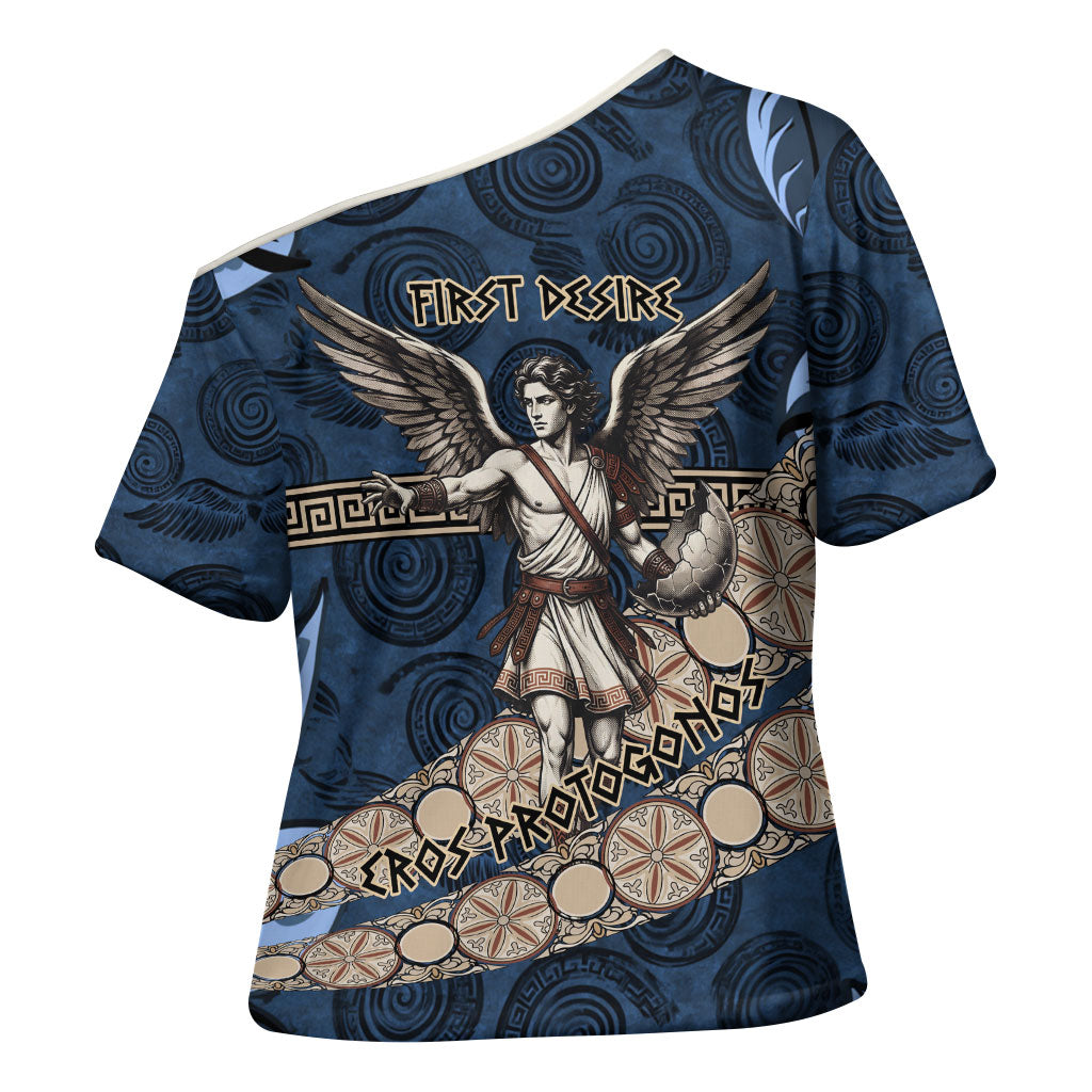 Eros Greek Mythology Protogonos Cross Shoulder Shirt Winged Eros Emerging From Cosmic Egg Greek Key