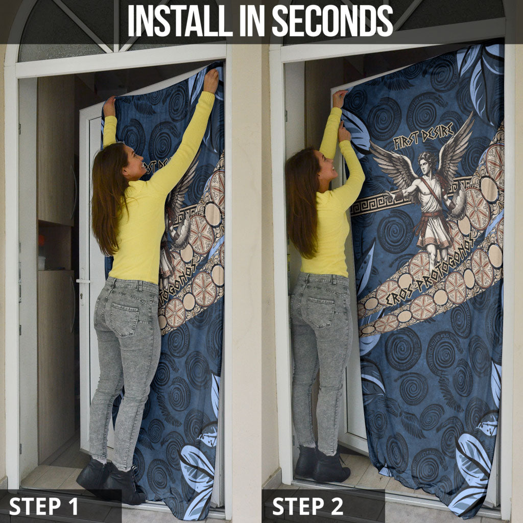 Eros Greek Mythology Protogonos Door Cover Winged Eros Emerging From Cosmic Egg Greek Key
