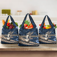 Eros Greek Mythology Protogonos Grocery Bag Winged Eros Emerging From Cosmic Egg Greek Key