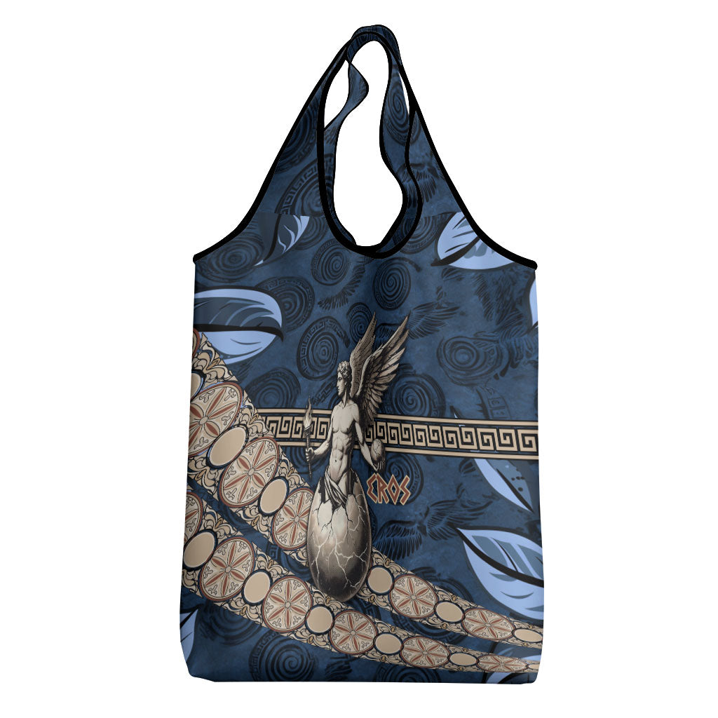 Eros Greek Mythology Protogonos Grocery Bag Winged Eros Emerging From Cosmic Egg Greek Key