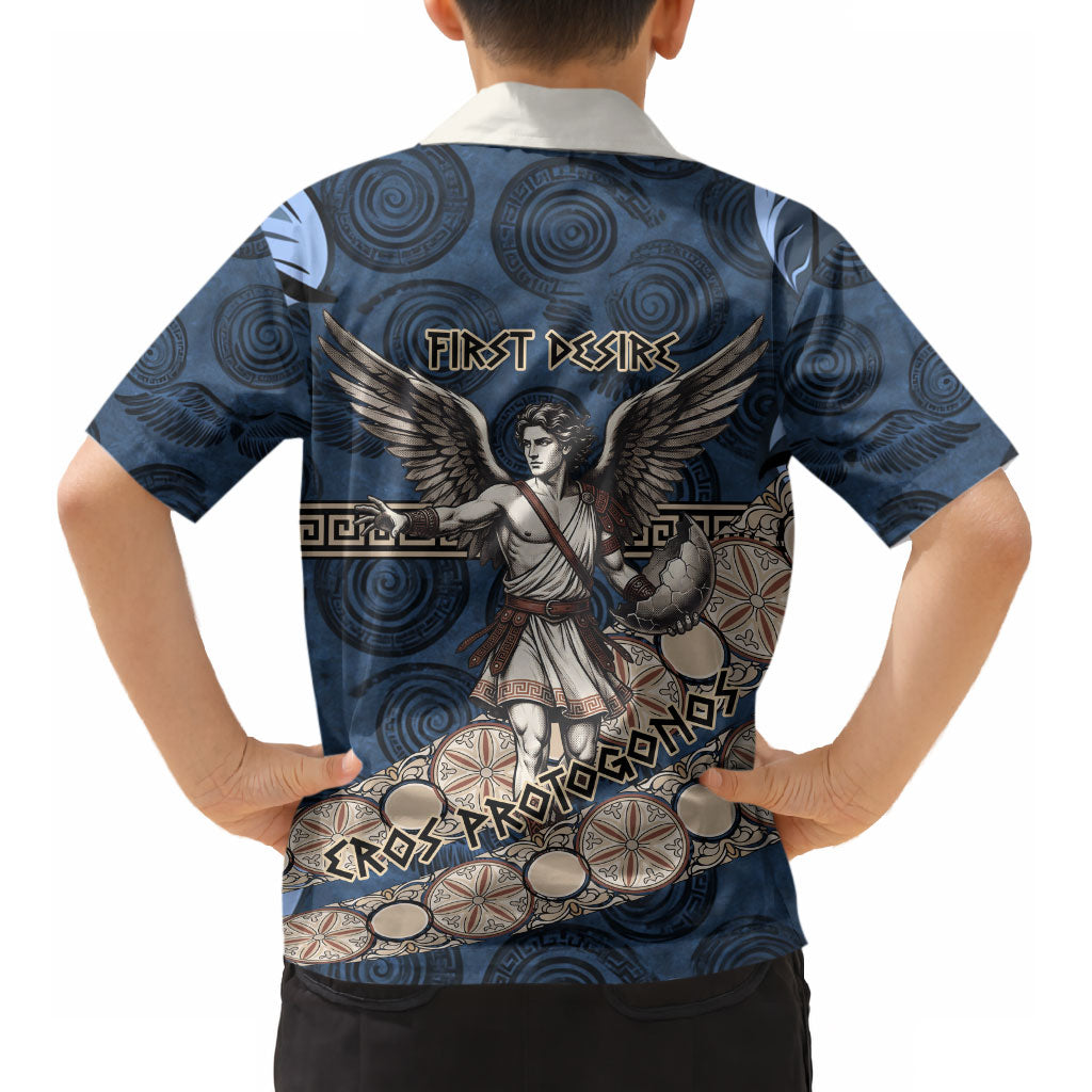Eros Greek Mythology Protogonos Kid Hawaiian Shirt Winged Eros Emerging From Cosmic Egg Greek Key
