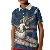 Eros Greek Mythology Protogonos Kid Polo Shirt Winged Eros Emerging From Cosmic Egg Greek Key