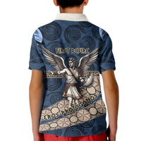 Eros Greek Mythology Protogonos Kid Polo Shirt Winged Eros Emerging From Cosmic Egg Greek Key