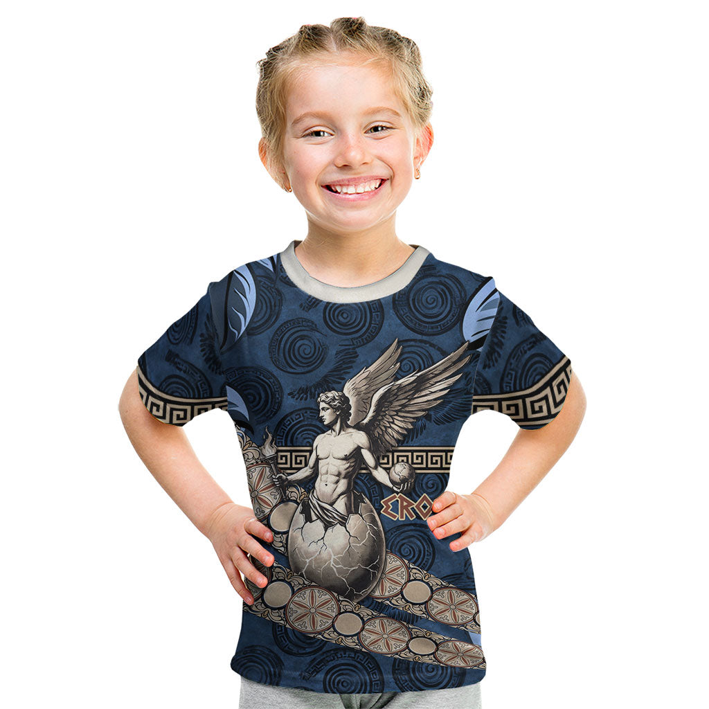 Eros Greek Mythology Protogonos Kid T Shirt Winged Eros Emerging From Cosmic Egg Greek Key