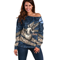 Eros Greek Mythology Protogonos Off Shoulder Sweater Winged Eros Emerging From Cosmic Egg Greek Key
