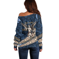 Eros Greek Mythology Protogonos Off Shoulder Sweater Winged Eros Emerging From Cosmic Egg Greek Key