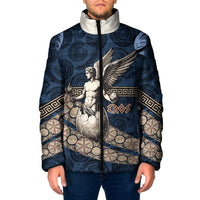 Eros Greek Mythology Protogonos Padded Jacket Winged Eros Emerging From Cosmic Egg Greek Key