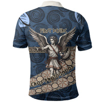 Eros Greek Mythology Protogonos Polo Shirt Winged Eros Emerging From Cosmic Egg Greek Key