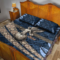 Eros Greek Mythology Protogonos Quilt Bed Set Winged Eros Emerging From Cosmic Egg Greek Key