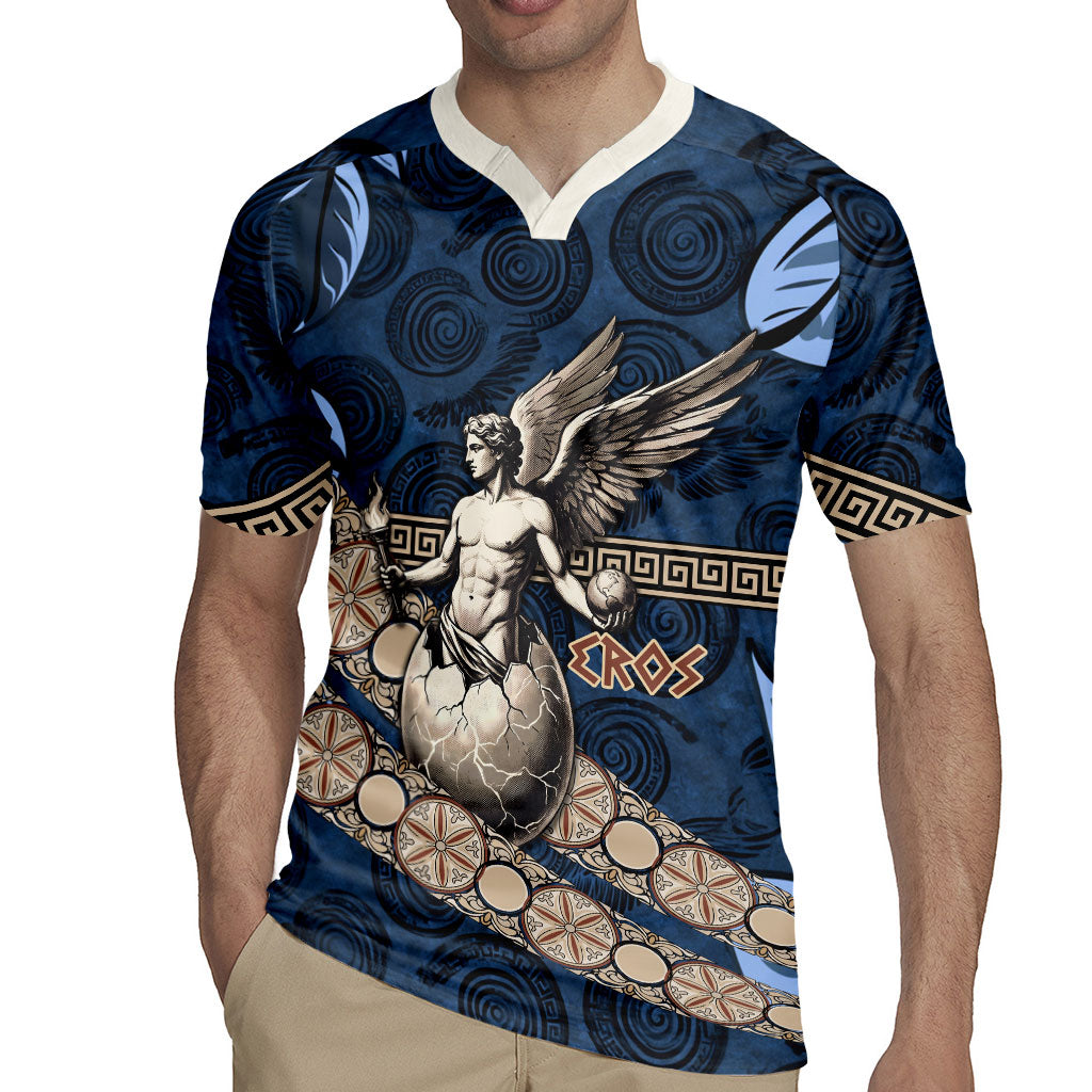 Eros Greek Mythology Protogonos Rugby Jersey Winged Eros Emerging From Cosmic Egg Greek Key
