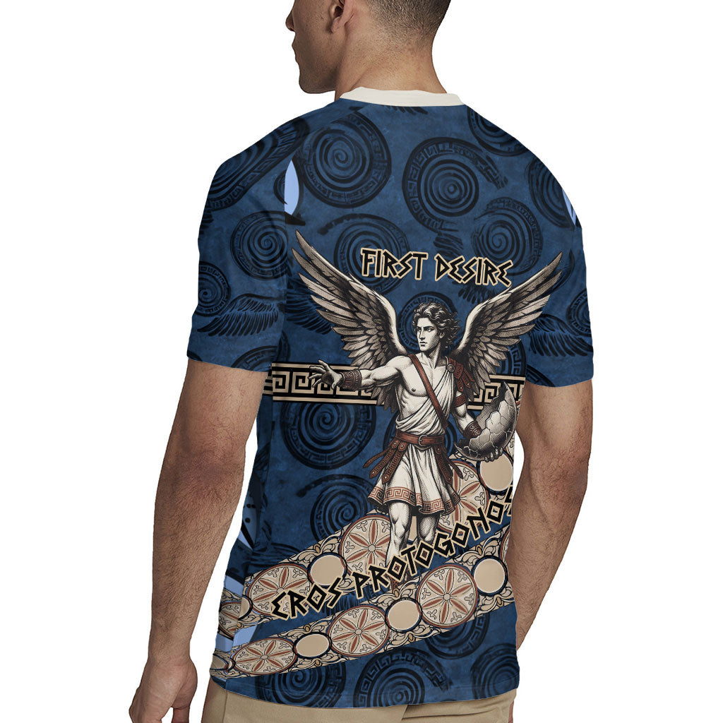 Eros Greek Mythology Protogonos Rugby Jersey Winged Eros Emerging From Cosmic Egg Greek Key