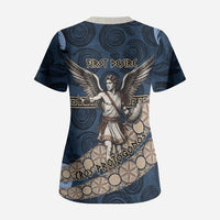 Eros Greek Mythology Protogonos Scrub Top Winged Eros Emerging From Cosmic Egg Greek Key