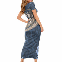 Eros Greek Mythology Protogonos Short Sleeve Bodycon Dress Winged Eros Emerging From Cosmic Egg Greek Key