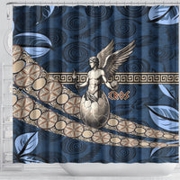 Eros Greek Mythology Protogonos Shower Curtain Winged Eros Emerging From Cosmic Egg Greek Key
